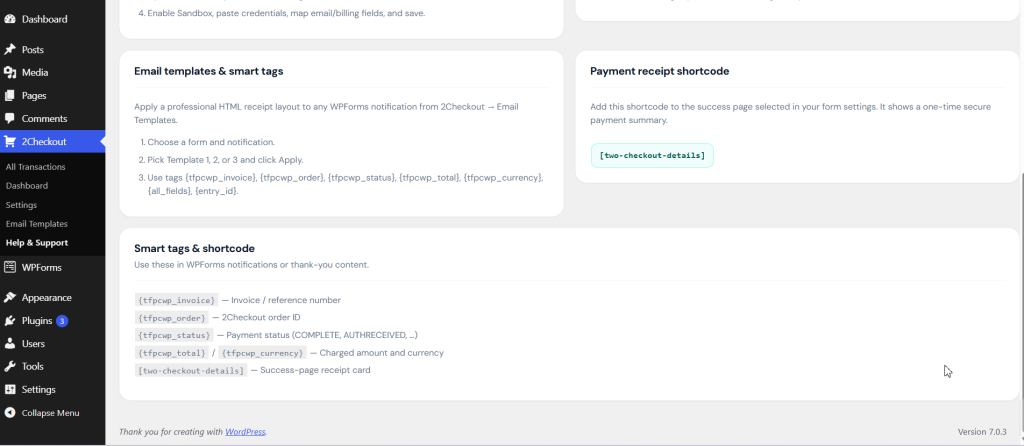 Thenameda Form Payments with 2Checkout for WPForms Pro screenshot 2