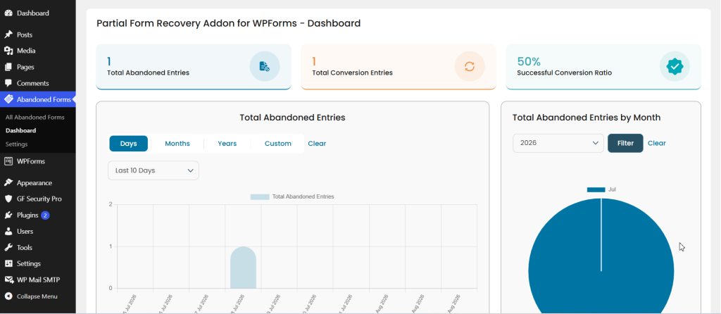 Partial Form Recovery Addon for WPForms screenshot 3