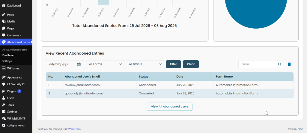 Partial Form Recovery Addon for WPForms screenshot 4