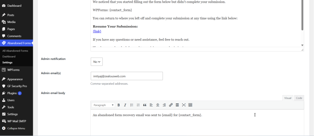 Partial Form Recovery Addon for WPForms screenshot 6
