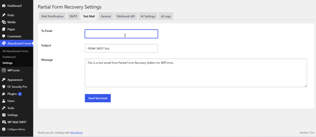 Partial Form Recovery Addon for WPForms screenshot 8