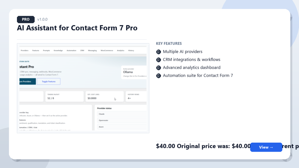 AI Assistant for Contact Form 7 Pro screenshot 1