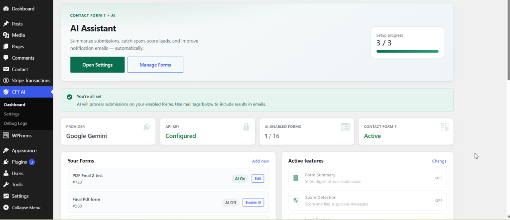 AI Assistant for Contact Form 7 screenshot 6