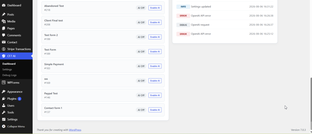 AI Assistant for Contact Form 7 screenshot 4