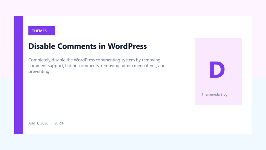 Disable Comments in WordPress — Featured