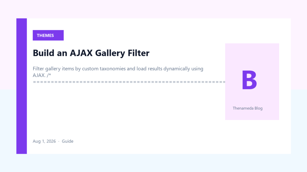 Build an AJAX Gallery Filter — Featured