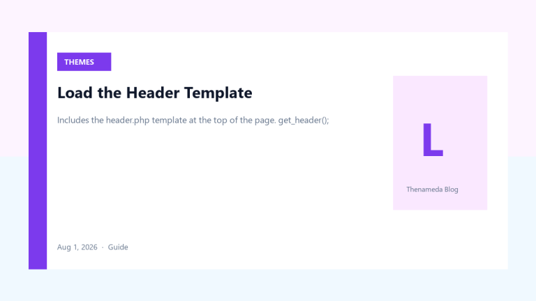 Load the Header Template