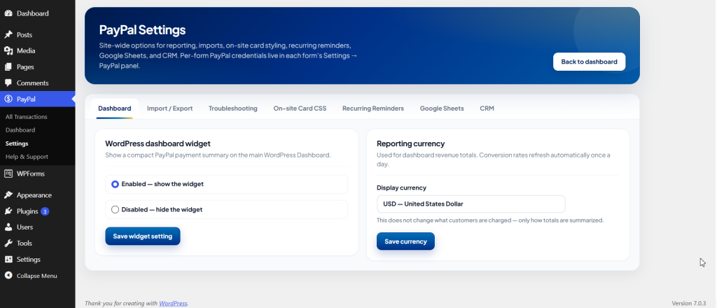 Thenameda Form Payments with PayPal for WPForms Pro screenshot 9