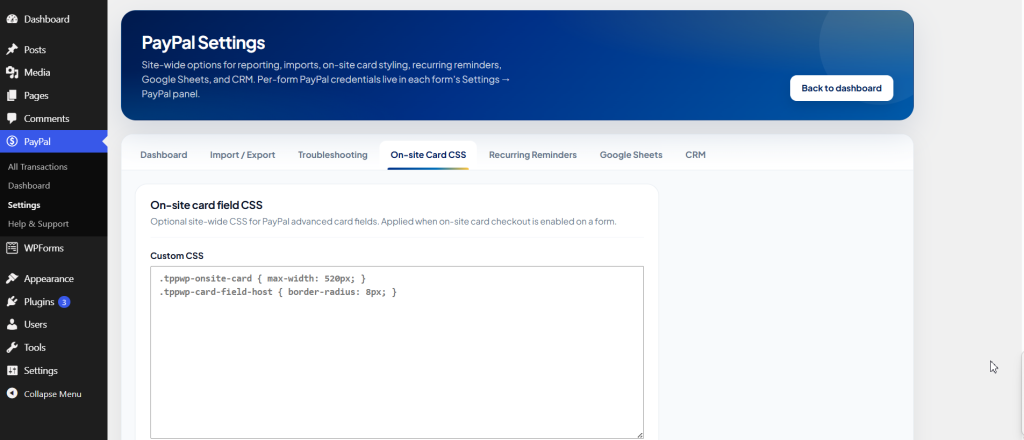 Thenameda Form Payments with PayPal for WPForms Pro screenshot 6