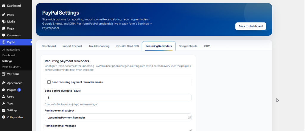 Thenameda Form Payments with PayPal for WPForms Pro screenshot 5