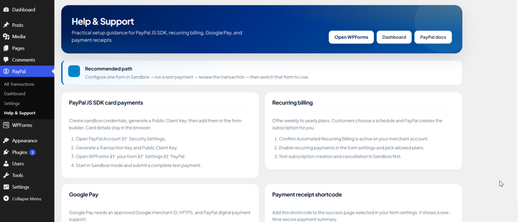 Thenameda Form Payments with PayPal for WPForms Pro screenshot 2