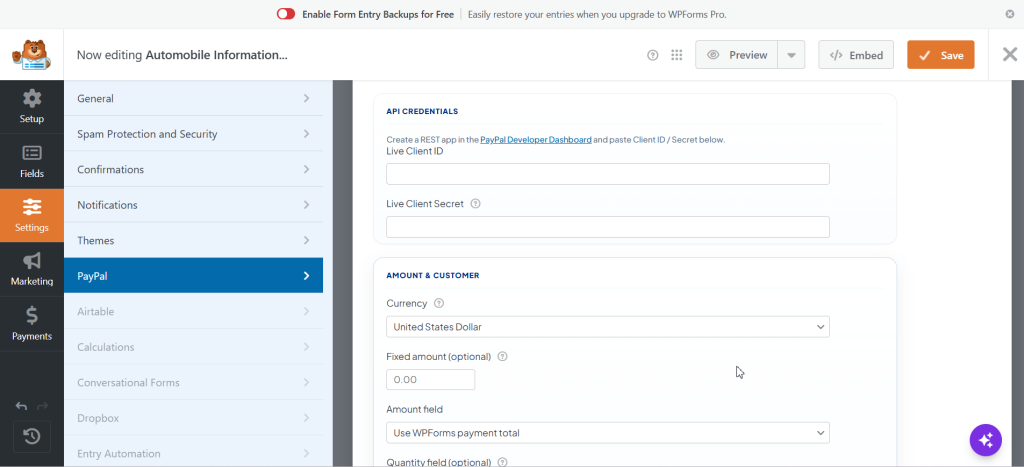 Thenameda Form Payments with PayPal for WPForms Pro screenshot 17