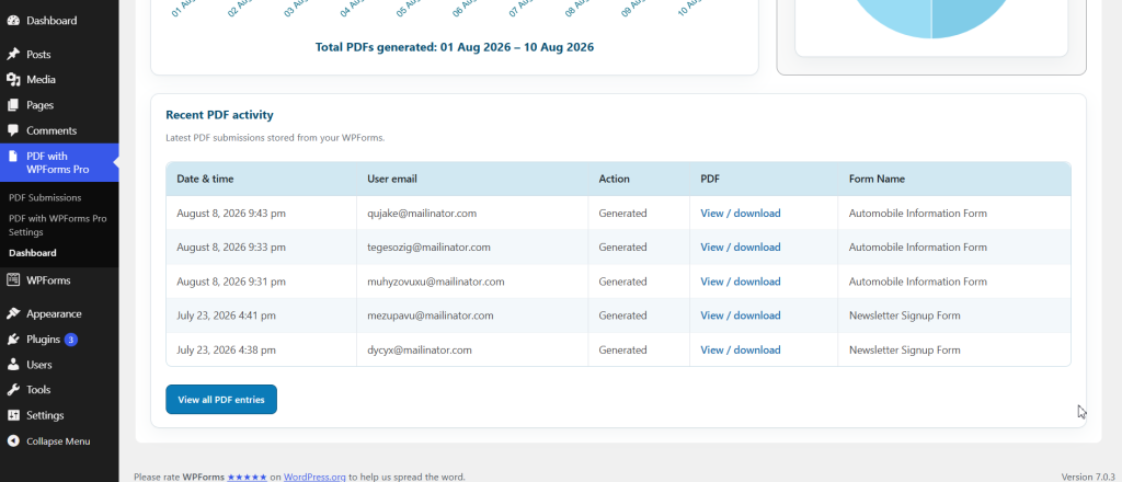 Generate PDF for WPForms Pro screenshot 2