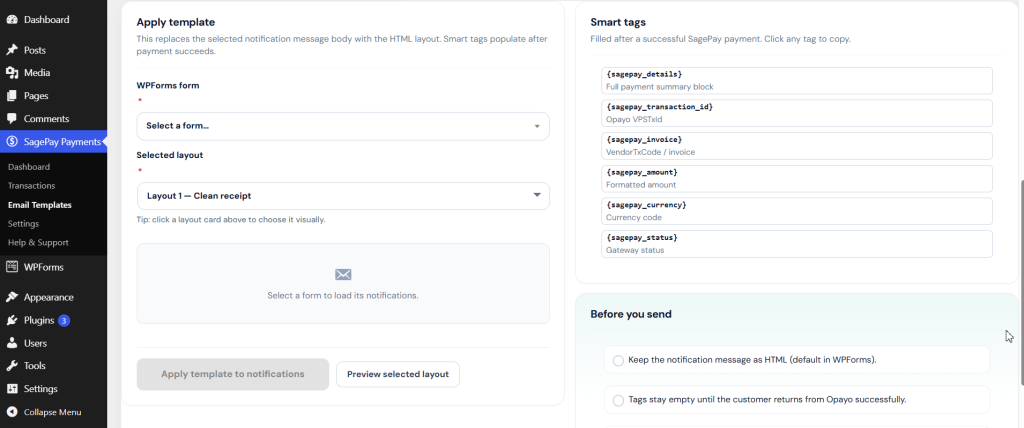 Thenameda Form Payments with SagePay for WPForms Pro screenshot 8