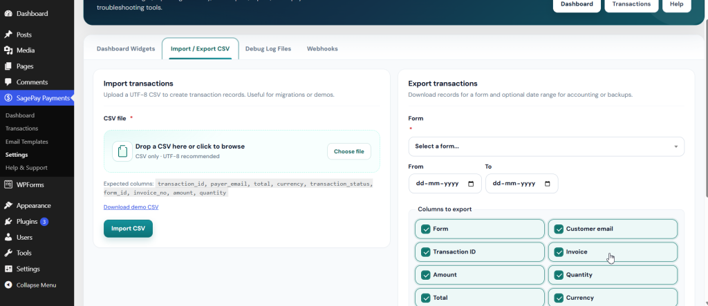 Thenameda Form Payments with SagePay for WPForms Pro screenshot 6
