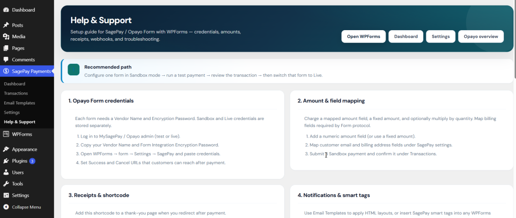 Thenameda Form Payments with SagePay for WPForms Pro screenshot 3