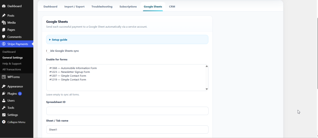 Thenameda Form Payments with Stripe for WPForms Pro screenshot 9