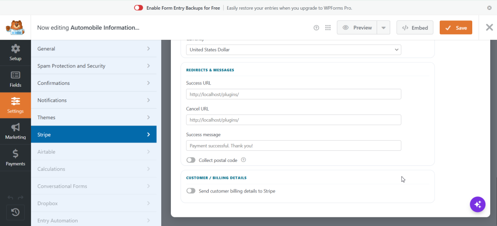 Thenameda Form Payments with Stripe for WPForms Pro screenshot 22