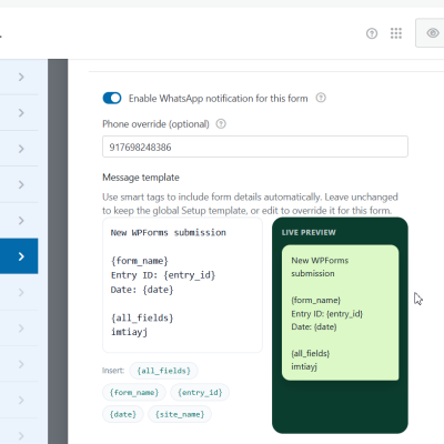 WhatsApp Notifications Pro for WPForms